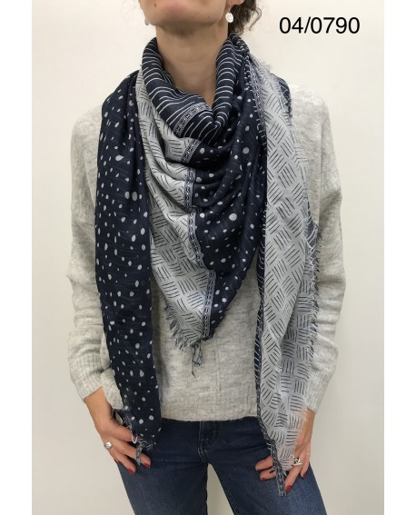 POIS MARINE - FOULARD CARRE