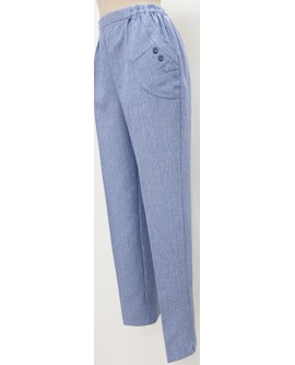 Pantalon 100% polyester bleu clair