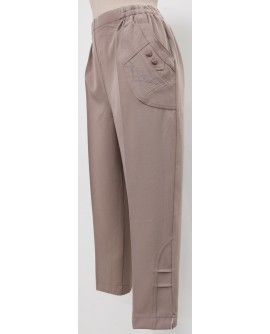 Pantacourt polyester taupe